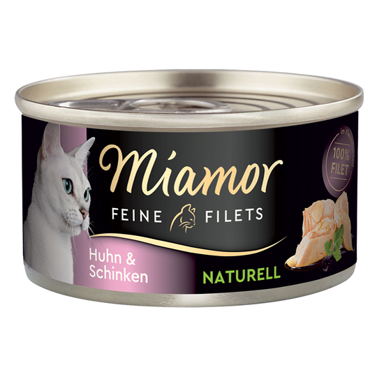 Miamor Fine Filets Naturelle -säästöpakkaus 24 x 80 g - kana & kinkku