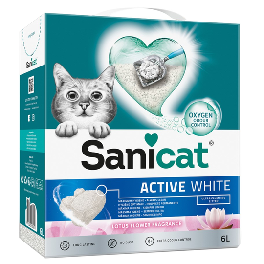 Sanicat Active White Lotus Flower -kissanhiekka - 6 l