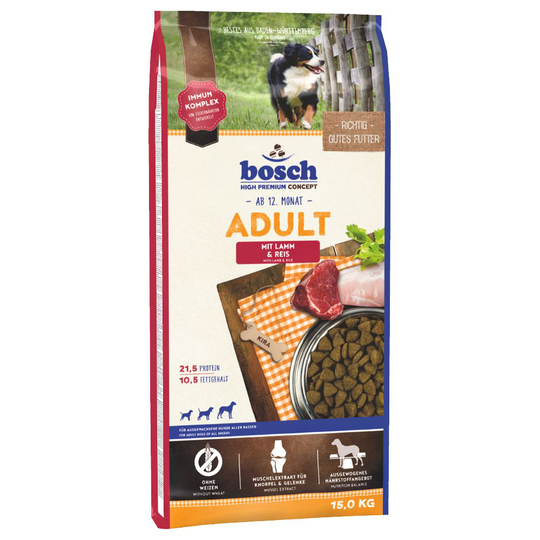 2 x zooPisteet: bosch 15 / 12,5 kg - 15 kg Adult Lamb & Rice