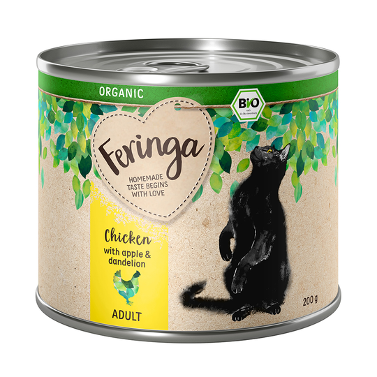 Feringa Organic Adult 24 x 200 g - luomukana, luomuomena & luomuvoikukka