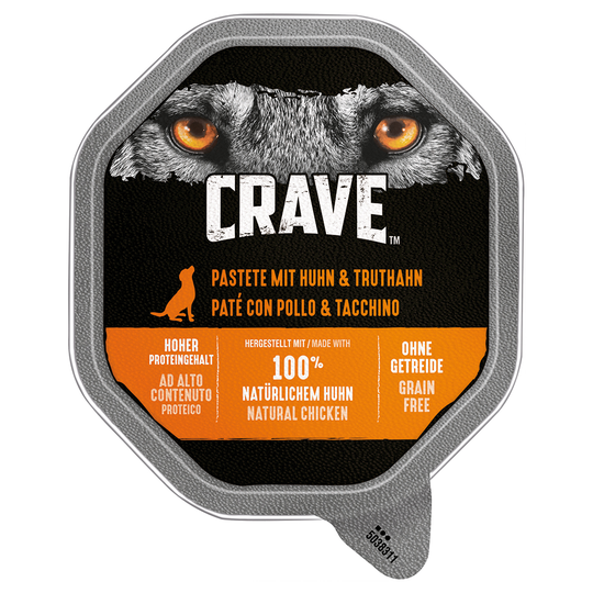 150 g / 6 x 400 g Crave Adult Pate erikoishintaan! - kana & kalkkuna (150 g)