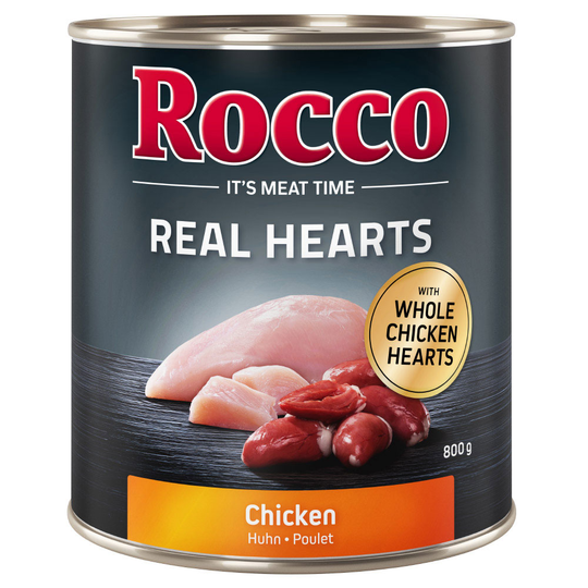 Rocco Real Hearts 6 x 800 g - kana & kanansydämet
