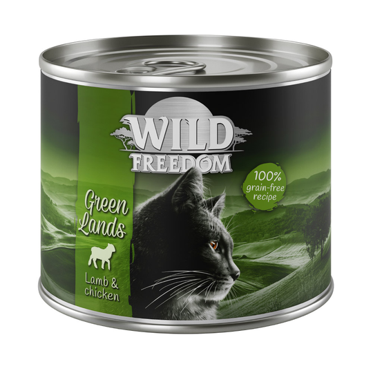 20 + 4 kaupan päälle! Wild Freedom 24 x 200 g / 400 g - Green Lands - lammas & kana 24 x 200 g