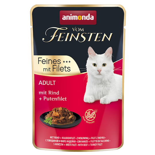 Animonda Vom Feinsten Adult 18 x 85 g - nauta + kalkkunafilee