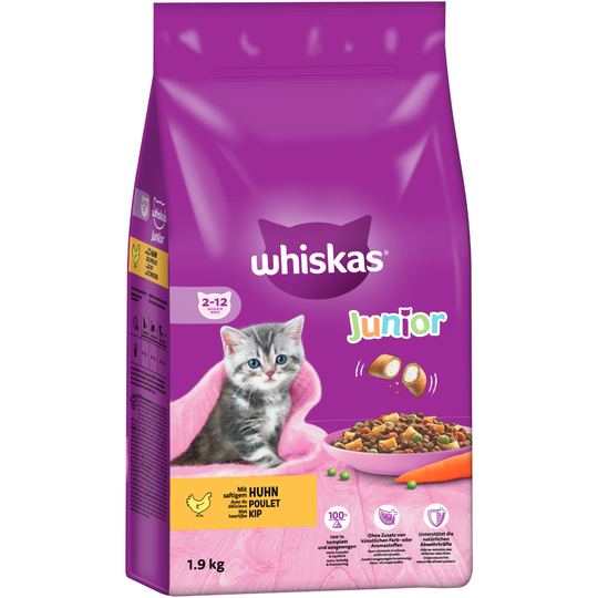 Whiskas-kuivaruoka - 10 % alennusta! - Junior Chicken (1,9 kg)
