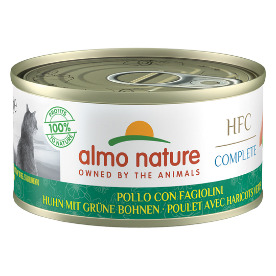 Almo Nature HFC Complete 6 x 70 g - Kana ja vihreät pavut