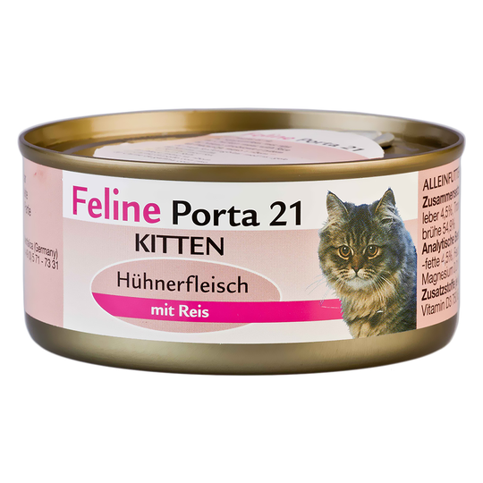 Feline Porta 21 Kitten, kana & riisi - 24 x 156 g