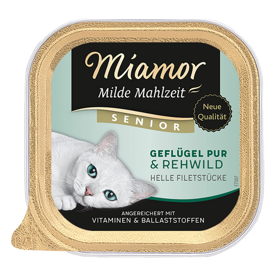 Miamor Mild Meal -säästöpakkaus 48 x 100 g - Senior: siipikarja & metsäkauris