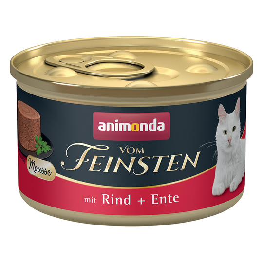 10 + 2 kaupan päälle! 12 x 85 g Animonda Vom Feinsten Adult - nauta + ankka