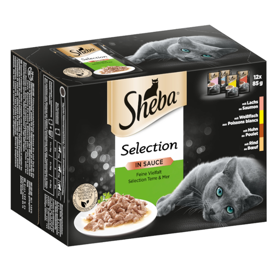 Sheba Selection Pouches -säästöpakkaus 48 x 85 g - Selection in Sauce, valikoidut reseptit