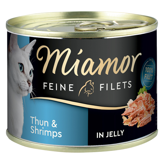 Miamor Fine Filets -säästöpakkaus 24 x 185 g - tonnikalaa & katkarapuja hyytelössä