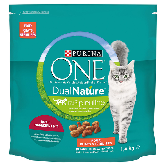 Purina ONE Dual Nature Sterilized Beef & Spirulina - säästöpakkaus: 3 x 1,4 kg