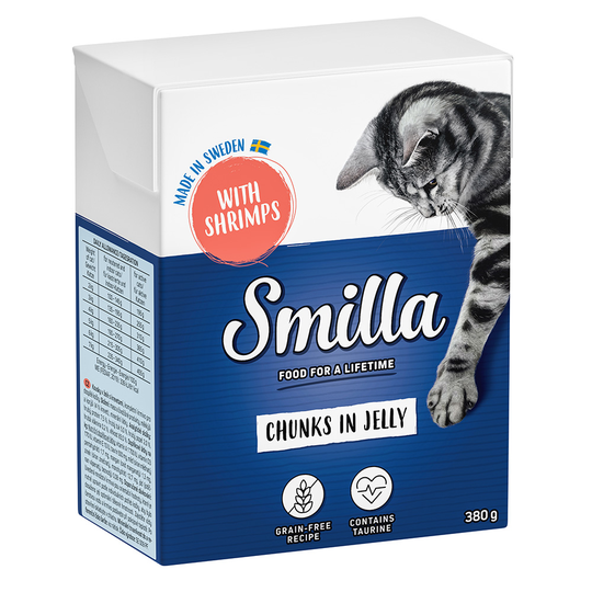 Smilla Chunks in Jelly säästöpakkaus 24 x 380 g - katkarapu