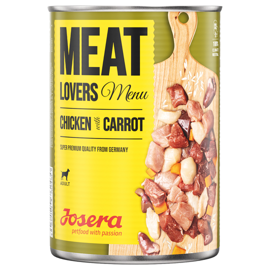 9 + 3 kaupan päälle! 12 x 800 g Josera Meatlovers - Menu: kana & porkkana