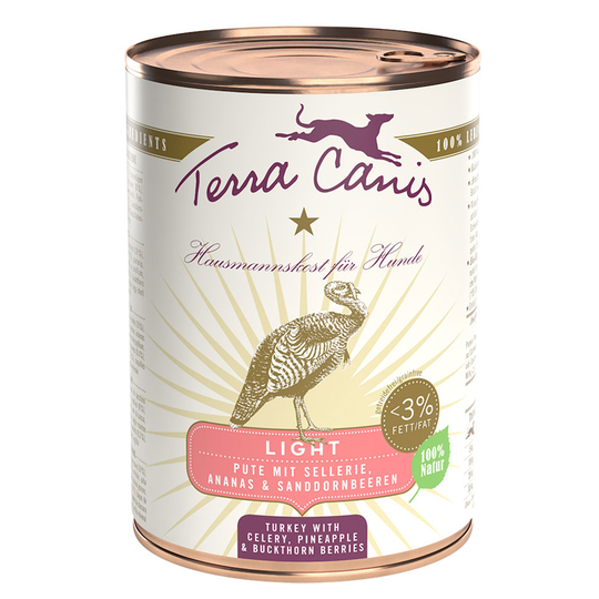 Terra Canis Light -säästöpakkaus 12 x 400 g - kalkkuna, selleri, ananas & tyrnimarja