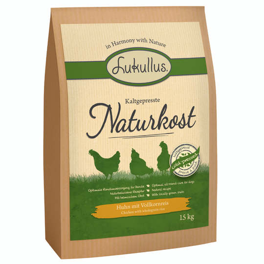 Lukullus Naturkost, kana & täysjyväriisi - 15 kg