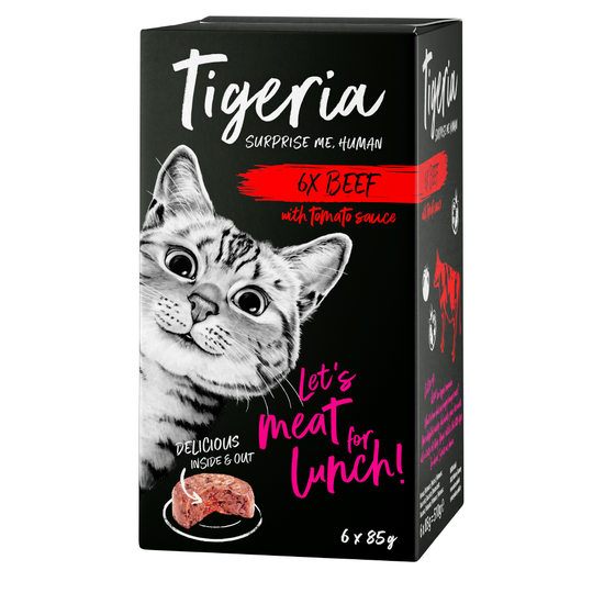 Tigeria 6 x 85 g - nautaa tomaattikastikkeella