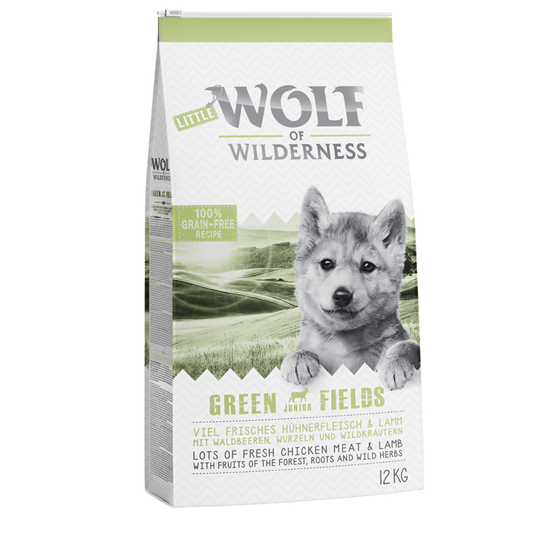 Little Wolf of Wilderness Junior - Green Fields - lammas - 12 kg