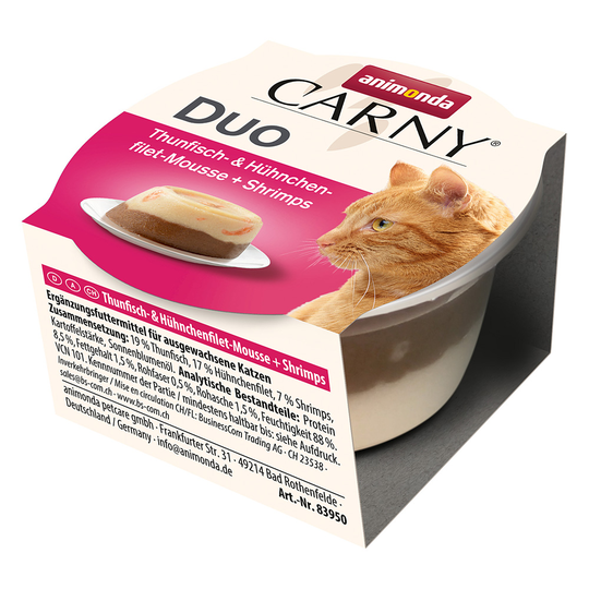 Animonda Carny Adult Duo 24 x 70 g - tonnikala- & kanafileemousse + katkaravut