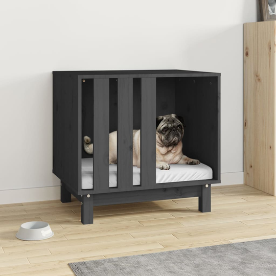vidaXL Koirankoppi harmaa 60x45x57 cm täysi mänty