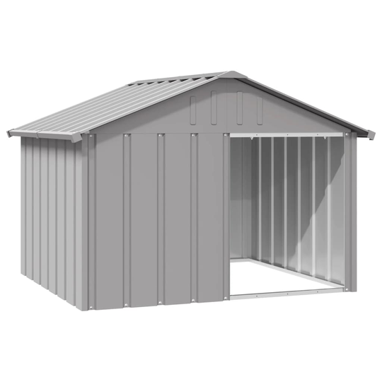 vidaXL Koirankoppi harmaa 116,5x103x81,5 cm galvanoitu teräs