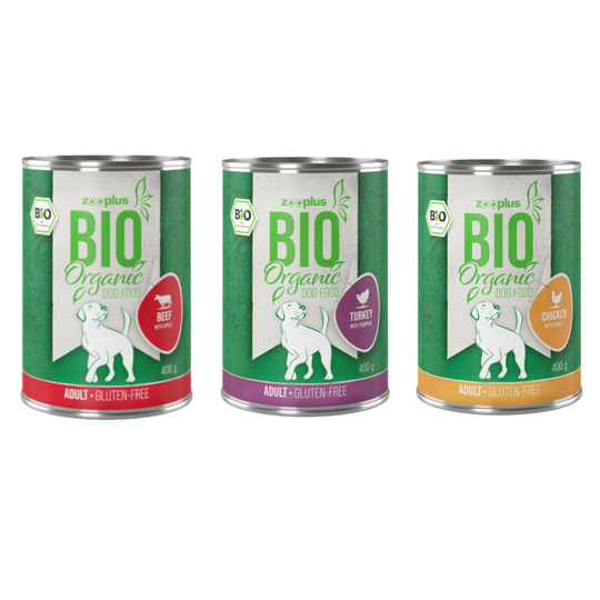 zooplus Bio gluteeniton kokeilupakkaus - 6 x 400 g (3 makua)