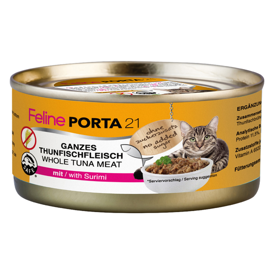 2x zooPisteitä: Feline Porta 21 kissanruoka 24 x 156 g - tonnikala & surimi (viljaton)
