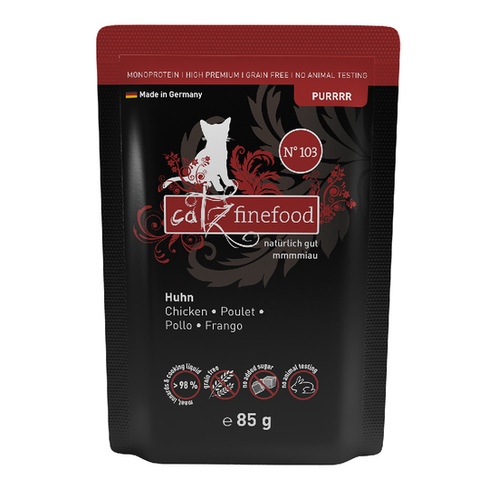 catz finefood Purrrr Pouch -säästöpakkaus: 16 x 85 g - No. 103 - kana