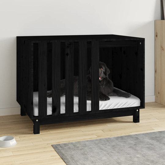 vidaXL Koirankoppi musta 90x60x67 cm täysi mänty