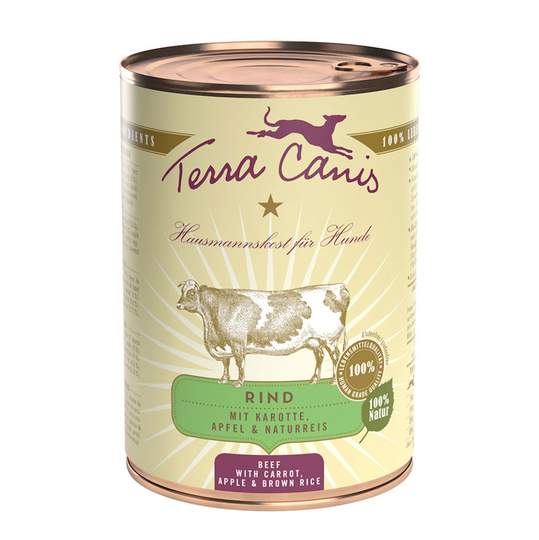 Terra Canis Classic 6 x 400 g - nautaa ja porkkanaa, omenaa & luonnonriisiä