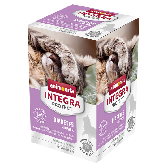 Säästöpakkaus: Animonda Integra Protect Adult -rasiat 24 x 100 g - Adult Diabetes - lajitelma (6 makua)