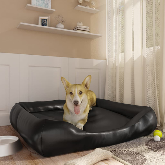 vidaXL Koiran peti musta 105x80x25 cm keinonahka