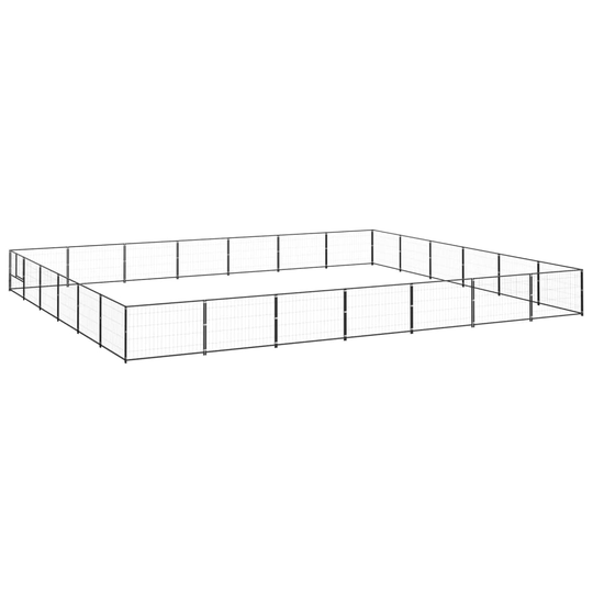 vidaXL Koiranhäkki musta 42 m² teräs