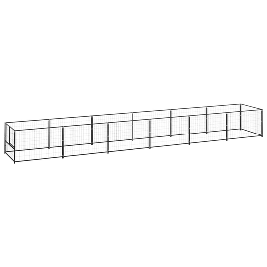vidaXL Koiranhäkki musta 6 m² teräs