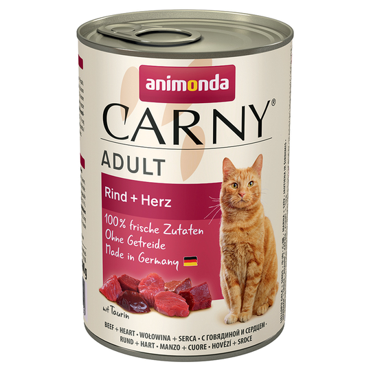 Animonda Carny Adult-lajitelmat 12 x 400 g - nauta & sydän