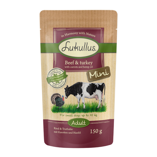 Lukullus Naturkost Adult Mini viljaton 6 x 150 g - lajitelma