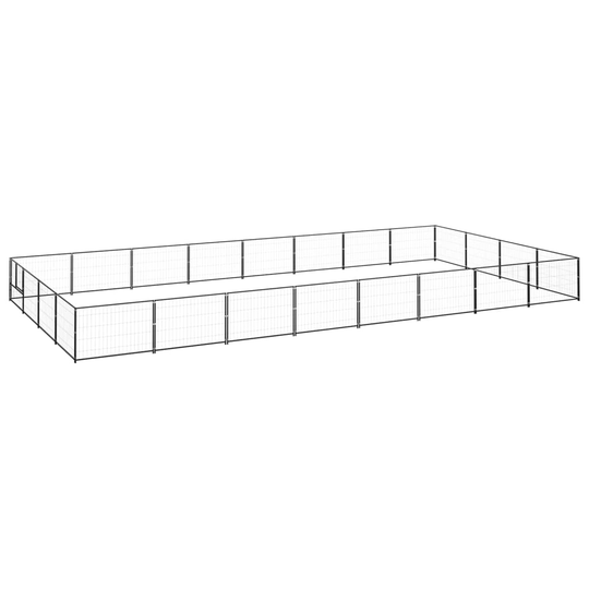 vidaXL Koiranhäkki musta 32 m² teräs