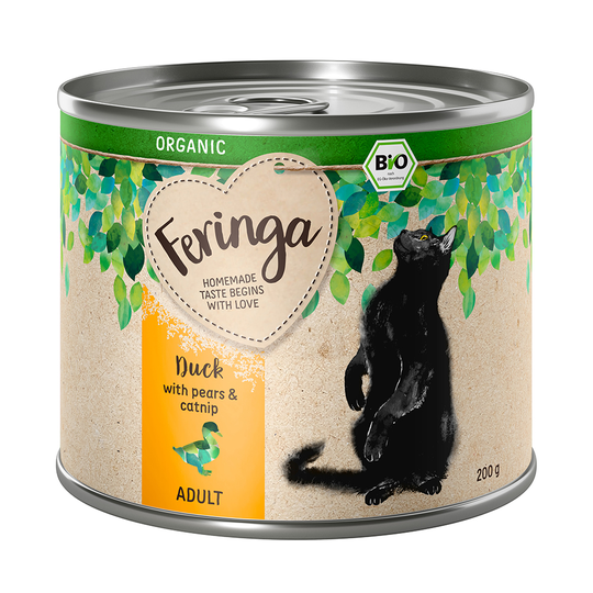 Feringa Organic Adult 24 x 200 g - luomuankka, luomupäärynä & luomukissanminttu