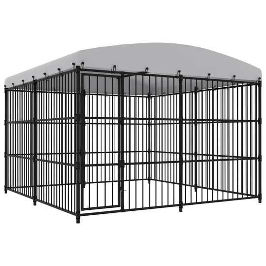 vidaXL Koiran ulkohäkki katoksella 300x300x210 cm