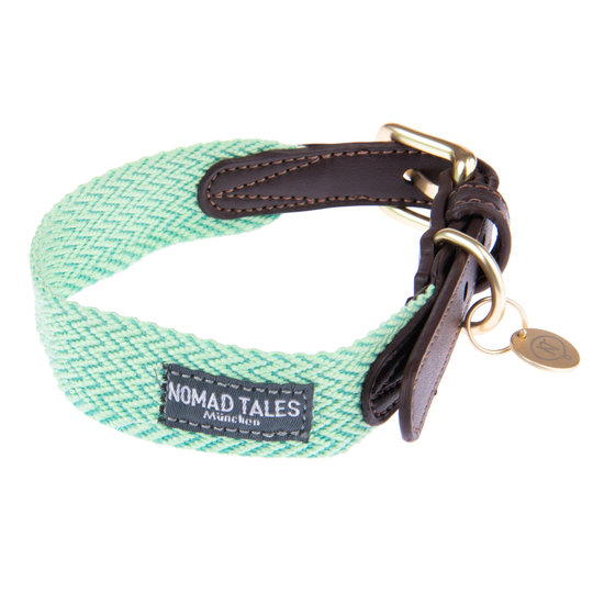 Nomad Tales Bloom -kaulapanta, mint - XS-koko: 30 - 36 cm kaulanympärys, L 25 mm