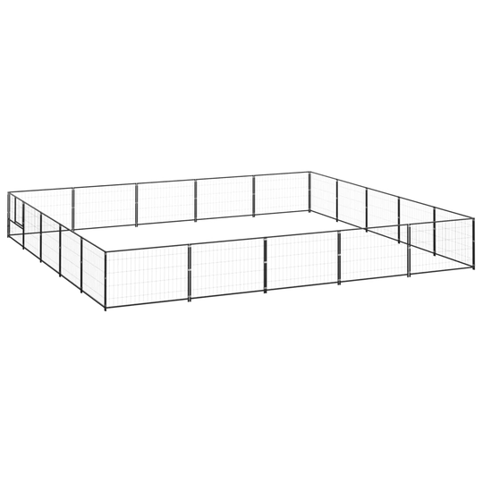 vidaXL Koiranhäkki musta 25 m² teräs