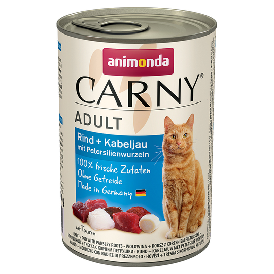 Animonda Carny Adult-lajitelmat 12 x 400 g - nauta, turska & persiljanjuuri
