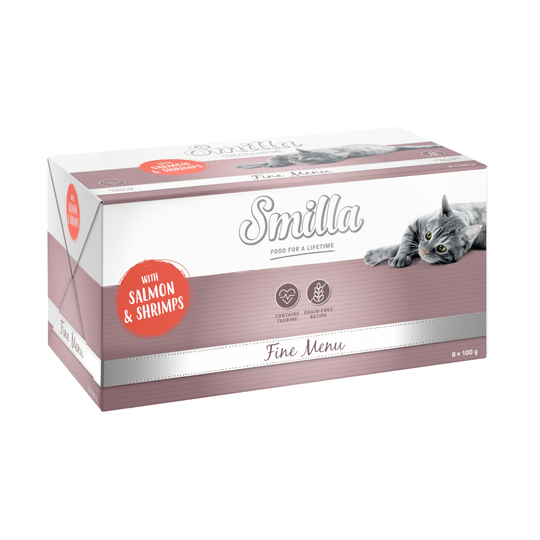 Smilla Fine Menu 8 x 100 g erikoishintaan! - lohi & katkarapu