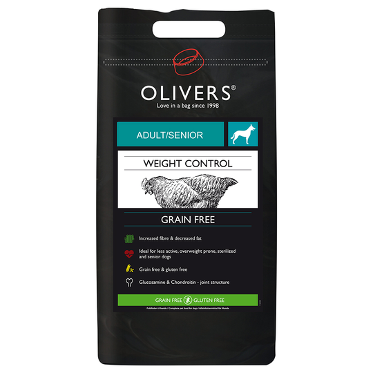 Oliver's Weight Control Medium Breed Grain Free - säästöpakkaus: 2 x 12 kg