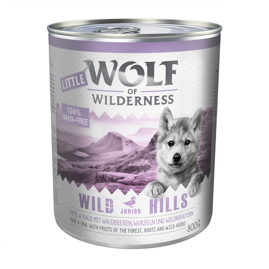 Little Wolf of Wilderness -megapakkaus 24 x 800 g - mix: ankka & vasikka, kana & lohi