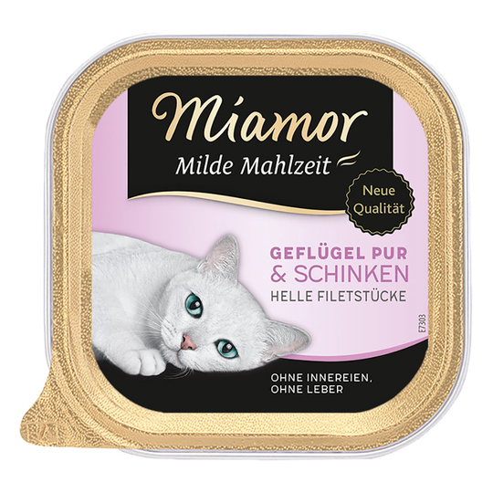 Miamor Mild Meal -säästöpakkaus 48 x 100 g - siipikarja & kinkku