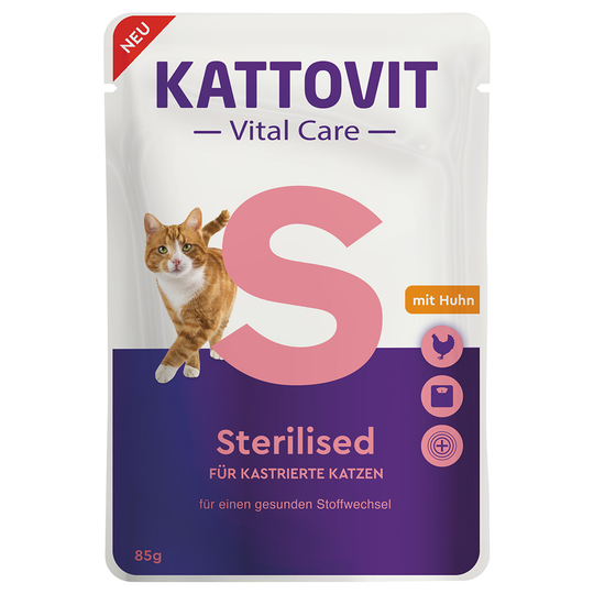Kattovit Vital Care Sterilised Pouches kana - 6 x 85 g