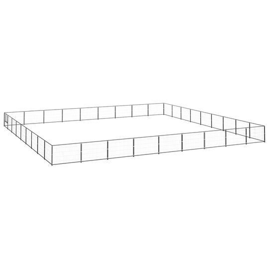 vidaXL Koiranhäkki musta 81 m² teräs
