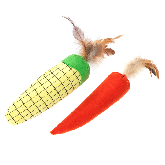 TIAKI Veggies -kissanlelusetti kissanmintulla - 2 kpl/setti