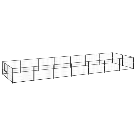 vidaXL Koiranhäkki musta 14 m² teräs